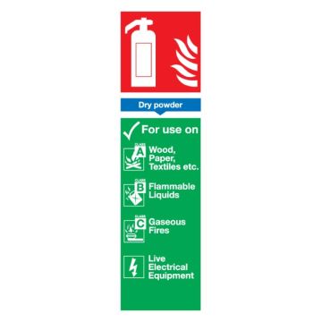 Signs & Labels FFR02624R 300 X 100mm Dry Powder Extinguisher
