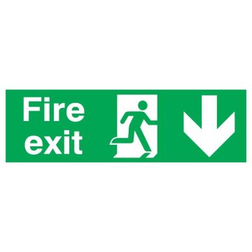 Signs & Labels FFX04211R 150 X 450mm Fire Exit Arrow Down