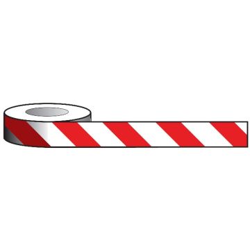 Signs & Labels FBP20C Red & White Aisle Marking Tape