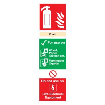 Signs & Labels FFR08024R 300 X 100mm Foam Extinguisher
