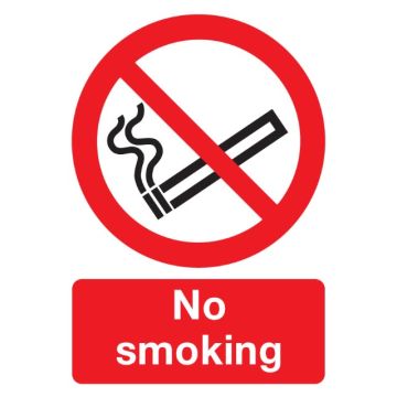 Signs & Labels FML02050R 297 X 210mm No Smoking