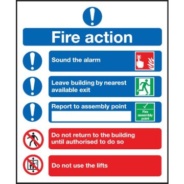 Signs & Labels FFR09951R 210 X 148mm Symbol Fire Action Sign