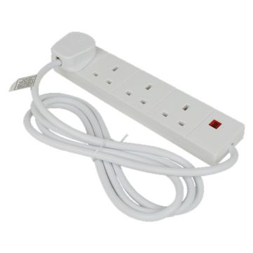 Status 4WS2MCP20 703 2m 4 Way White Extension Socket