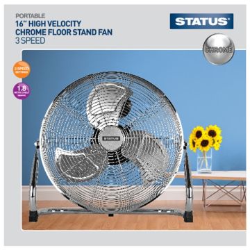 Status S16CFLOORFAN1PKB 908 16 Inch High Velocity Floor Fan