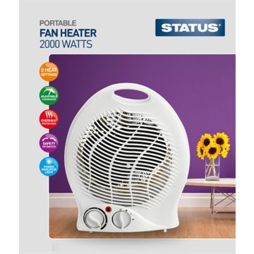 Status FH1P-2000W1PKB 314 2000W Portable Upright Fan Heater