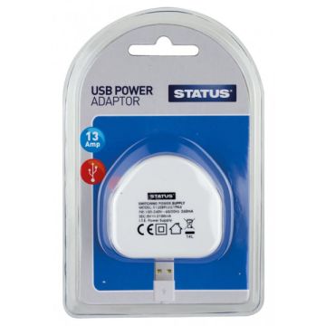 Status S1USBPLUG1PK4 180 1x Usb Power Adaptor 13 Amp