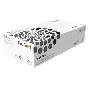 Unicare GP0035 Bx100 Black Nitrile Gloves Xl