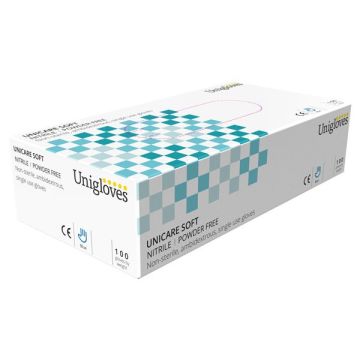 Unicare GS0032 Bx100 Nitrile P/Free Gloves s