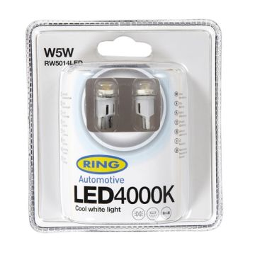 Ring Automotive RW5014LED 12v W5w 4000k Cool White Led (X2)