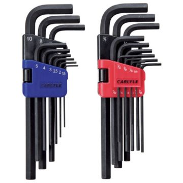 Carlyle 22 Pc Long Hex Key Set Sae Metric HKLS22