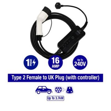 NAPA NEC103 Type 2 Charging Cable UK Plug