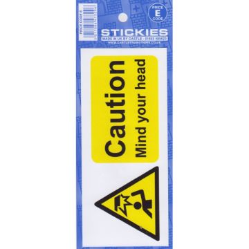 Castle V655 CAUTION MIND YOUR HEAD STICKER