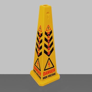 Prosol LPC3900 Warning Bollard - High Voltage Hazard - 90cm