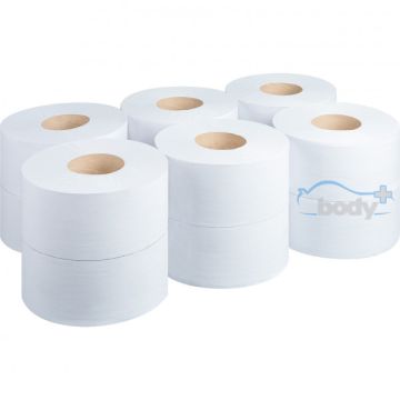 Body PLus White Toilet Rolls 2ply 150m X 90mm Pack 12 BDP00184