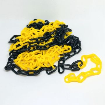 Prosol 3215BCY Plastic Barrier Chain Yell/Black - 25m X 6mm