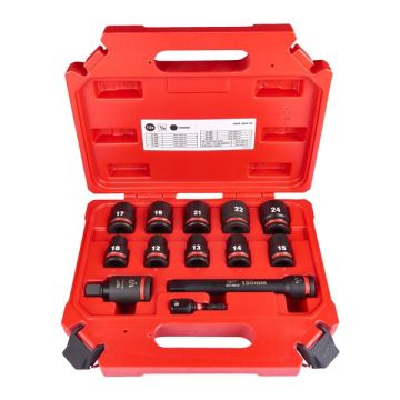 Milwaukee 4932480456 1/2dr Impact Socket Set Std 10-24mm 13pc