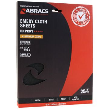 ABRACS Emery Sheets Blue 230x280mm P80 PK 25 WES2