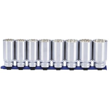 Carlyle 8 Pc 1/2in Dr 12 Pt Deep Socket Set Metric SSD12108M