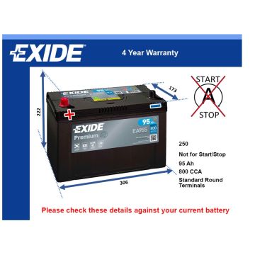 Exide EA955 Car Battery