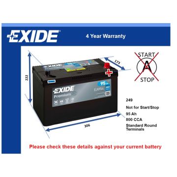 Exide EA954 Car Battery