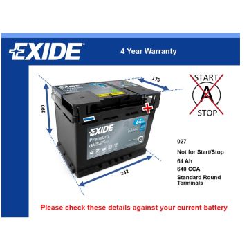 Exide EA640 Car Battery