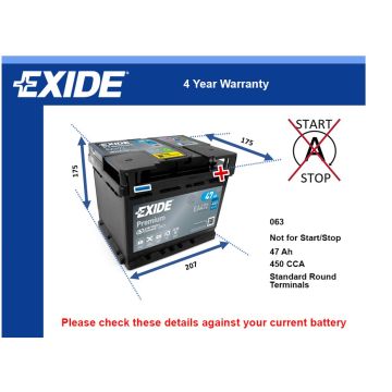 Exide EA472 Car Battery