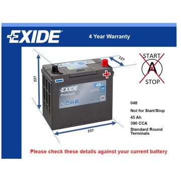 Exide EA456 Car Battery