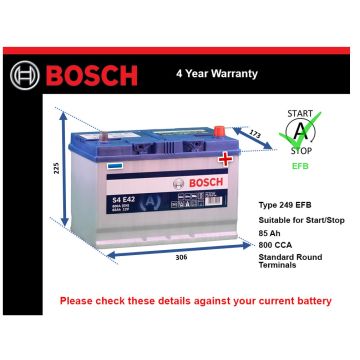 Bosch S4E42 EFB Car Battery