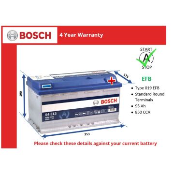Bosch S4E13 EFB Car Battery