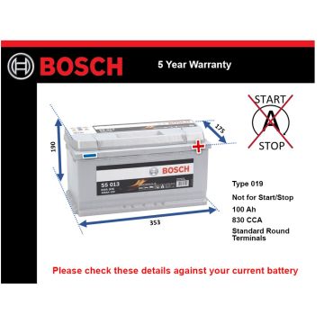 Bosch S5013 Car Battery