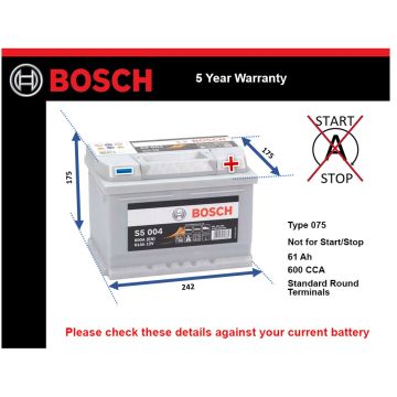 Bosch S5004 Car Battery