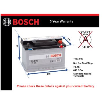 Bosch S3008 Car Battery