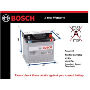 Bosch S3002 Car Battery