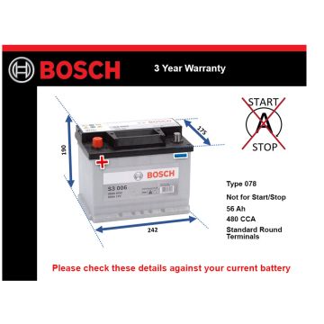 Bosch S3006 Car Battery