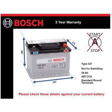 Bosch S3005 Car Battery