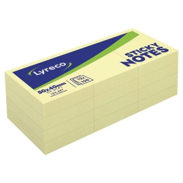 Lyreco 103687 Yellow 100 Sheet Sticky Notes X12