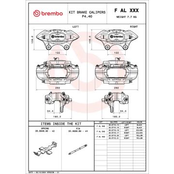 Brembo FALE42 Brake Caliper Axle Kit Front