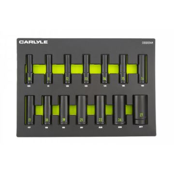 Carlyle CISSD1214M 14PC 1/2DR 6PT DEEP IMP SKT 10-27MM