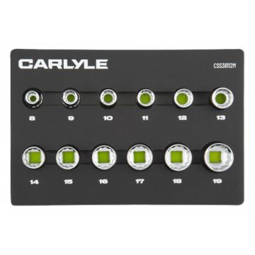 Carlyle CSS38112M 12pc 3/8dr 12pt Socket Set 8-19mm