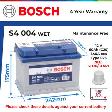 Bosch S4004 Car Battery