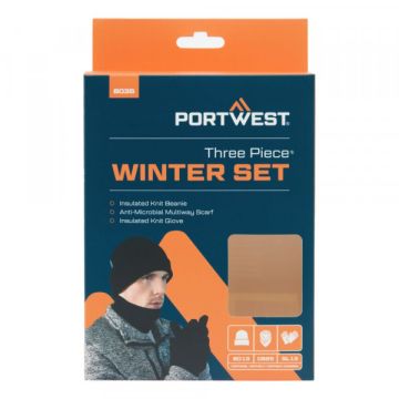 Portwest B035BKR B035 - WINTER ACCESSORY SET (3PCS) BLACK
